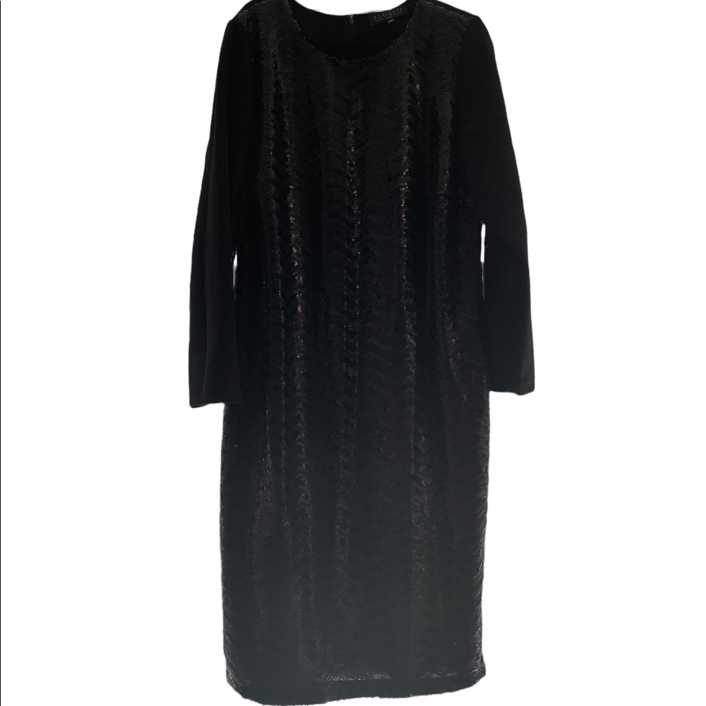 Eloquii Metallic Black Studio Sequin Dress